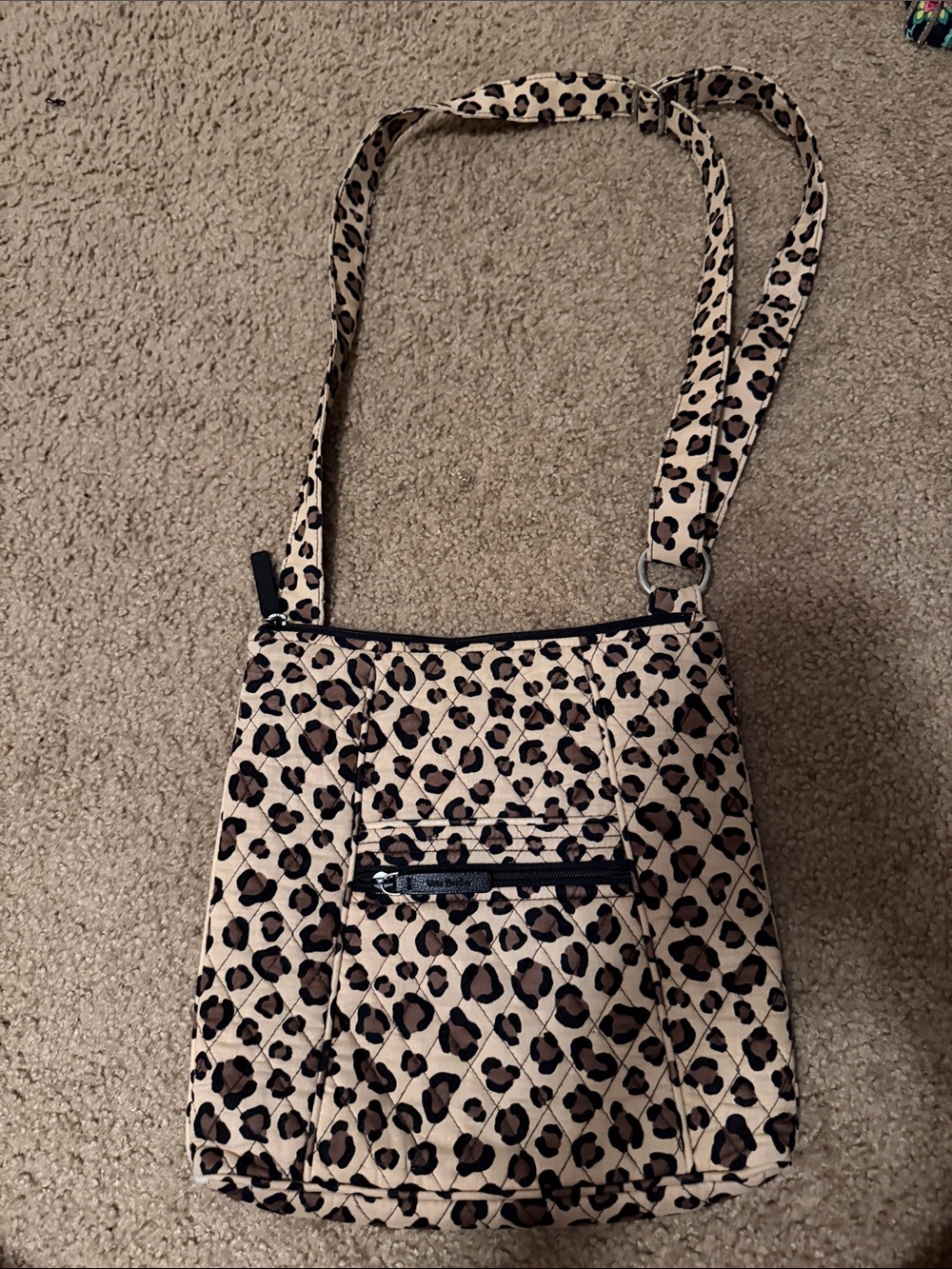 Vera Bradley Leopard Print Crossbody in Tan and Black
